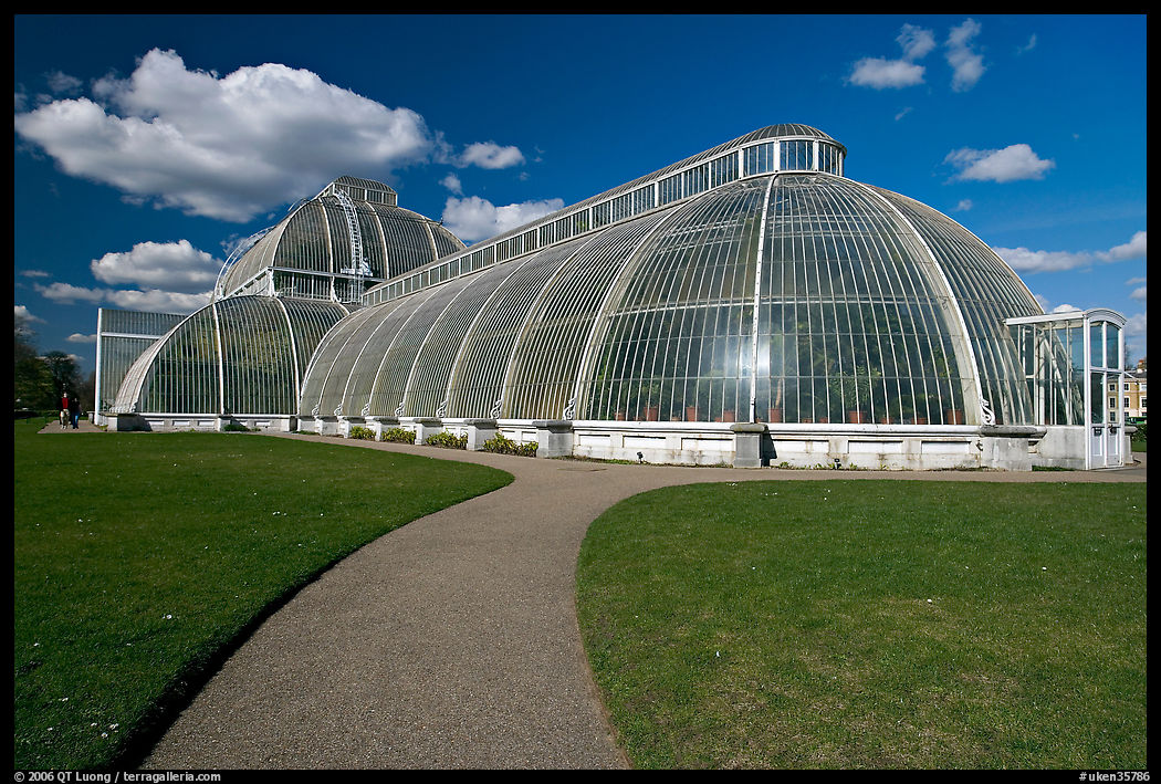 Palm House, built mid 19th century, first large-scale structural use of wrought iron. Kew Royal Botanical Gardens,  London, England, United Kingdom