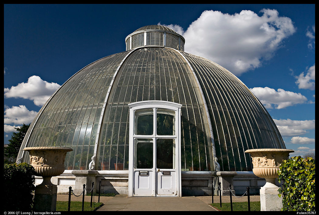 Entrance to the Palm House. Kew Royal Botanical Gardens,  London, England, United Kingdom