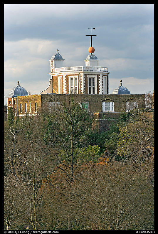 Flamsteed House with the Red Time Ball. Greenwich, London, England, United Kingdom
