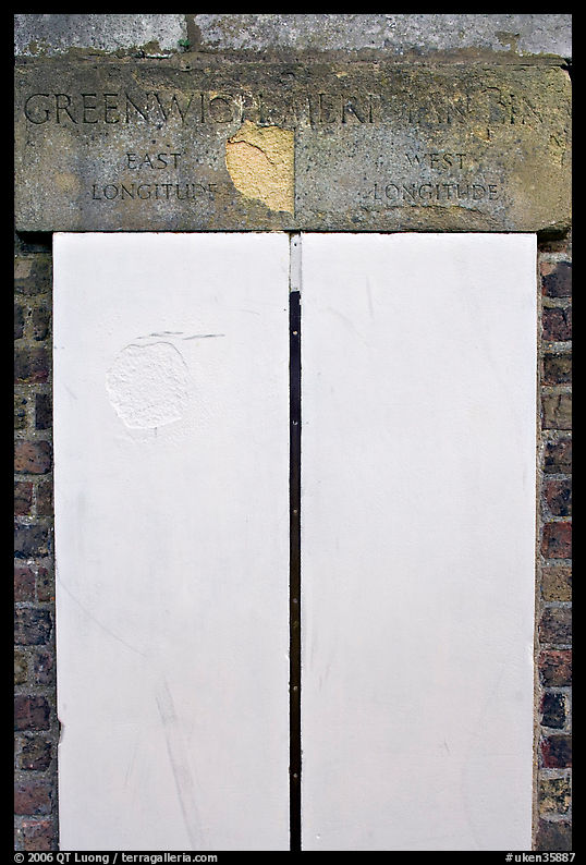 Greenwich meridian, or Prime meridian, the basis of Longitude, Royal Observatory. Greenwich, London, England, United Kingdom