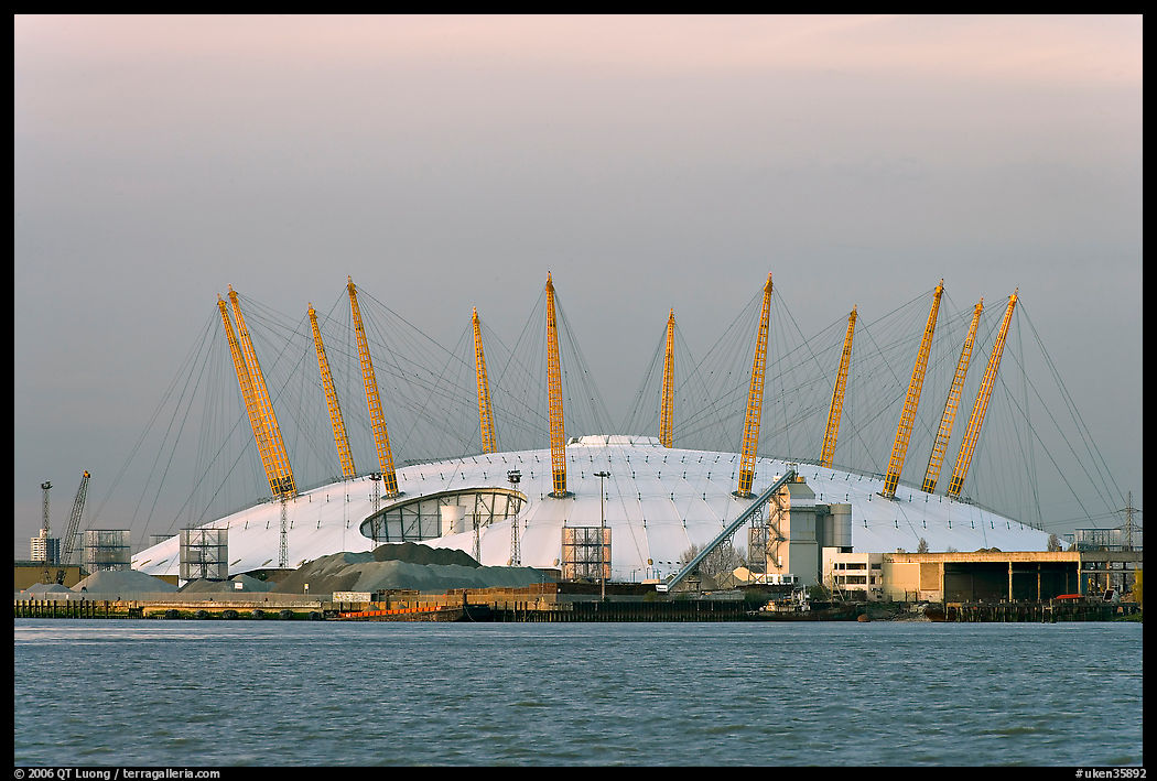 Millenium Dome at sunset. Greenwich, London, England, United Kingdom