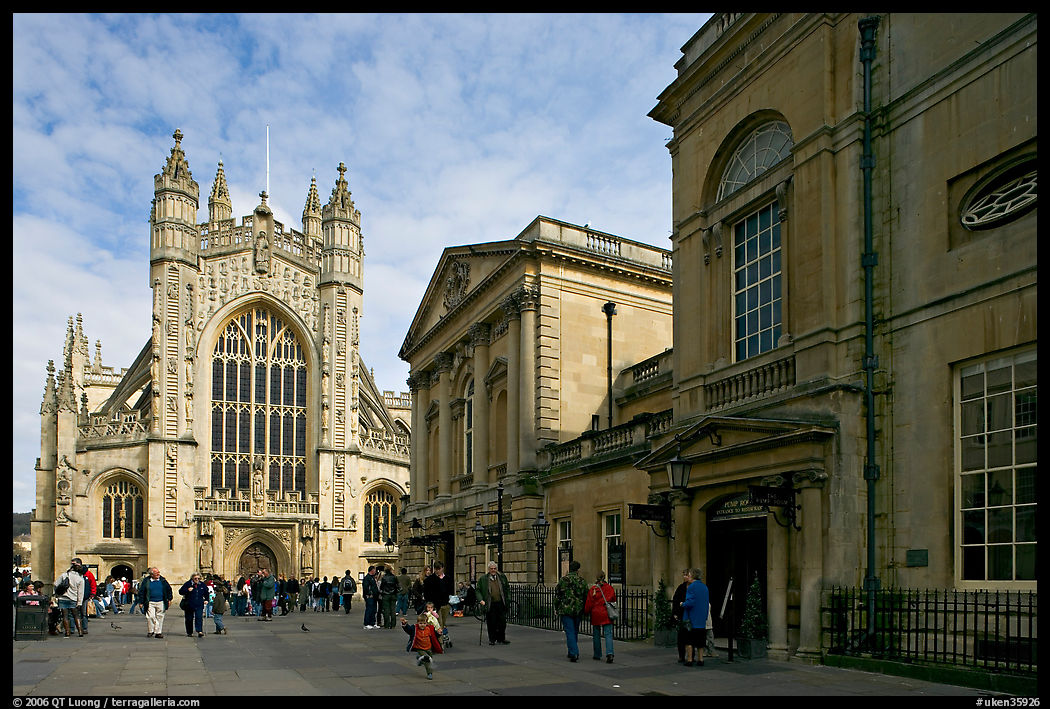 Abbey and Roman Bath. Bath, Somerset, England, United Kingdom