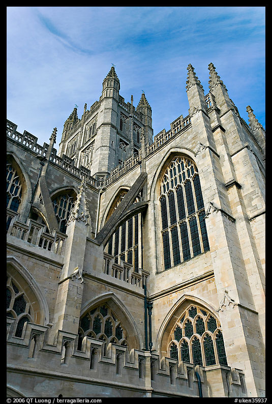 Bath Abbey tower. Bath, Somerset, England, United Kingdom