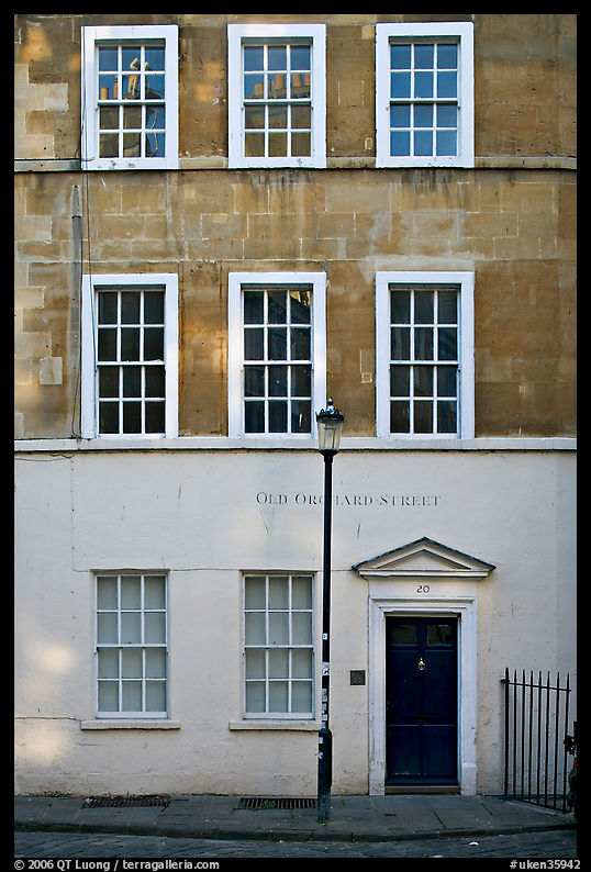 Residential facade. Bath, Somerset, England, United Kingdom