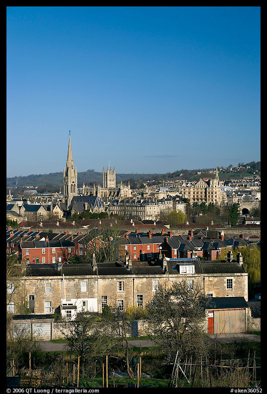 City center, early morning. Bath, Somerset, England, United Kingdom