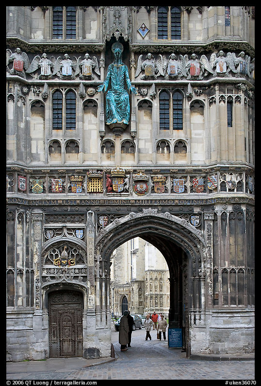 Christ Church Gate (Cathedral precincts main entrance). Canterbury,  Kent, England, United Kingdom