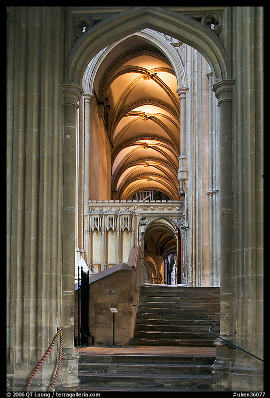 Aisle, Canterbury Cathedral. Canterbury,  Kent, England, United Kingdom