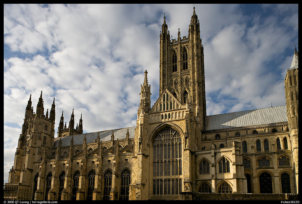 Central tower and south transept, Canterbury Cathedral. Canterbury,  Kent, England, United Kingdom