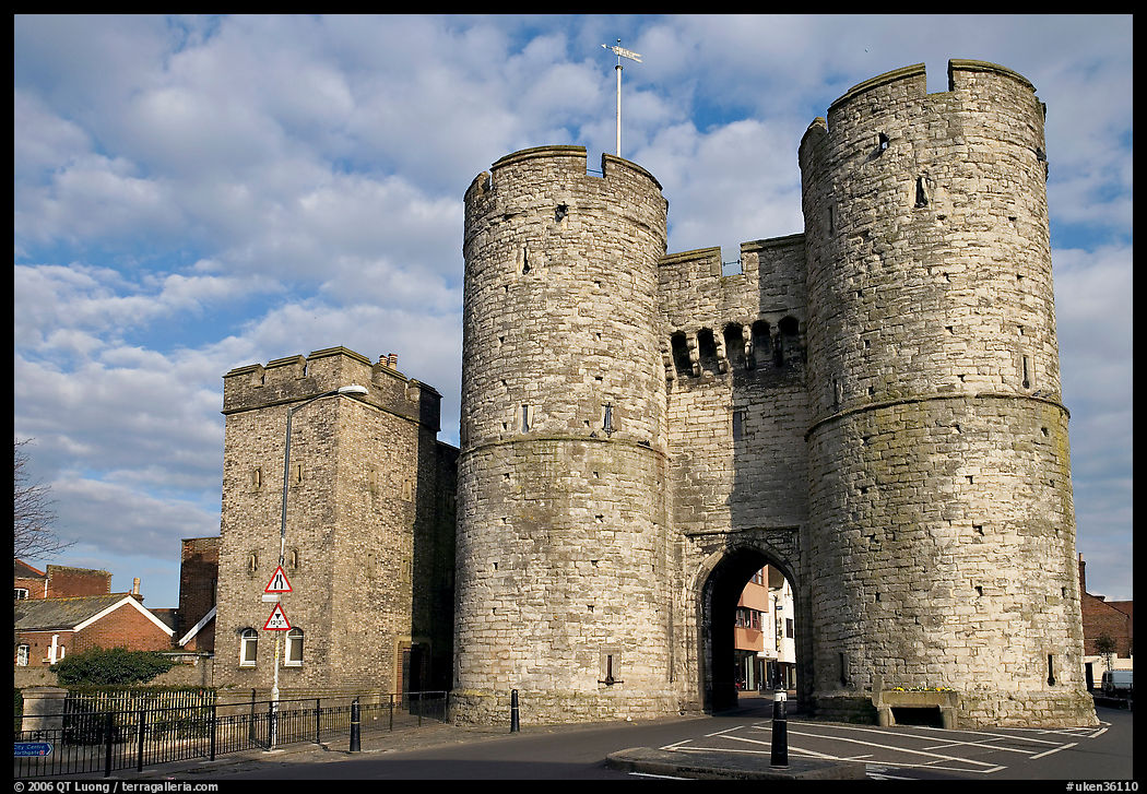 West gate to the medieval town. Canterbury,  Kent, England, United Kingdom