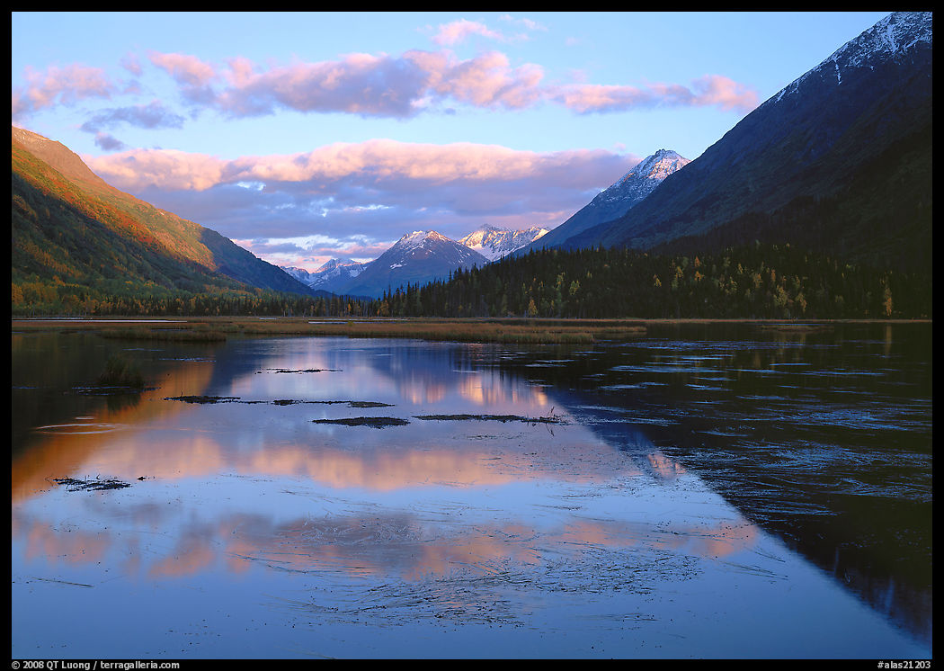 Evening Reflections, Lake Tern. Seward Highway, Kenai Peninsula, Alaska, USA