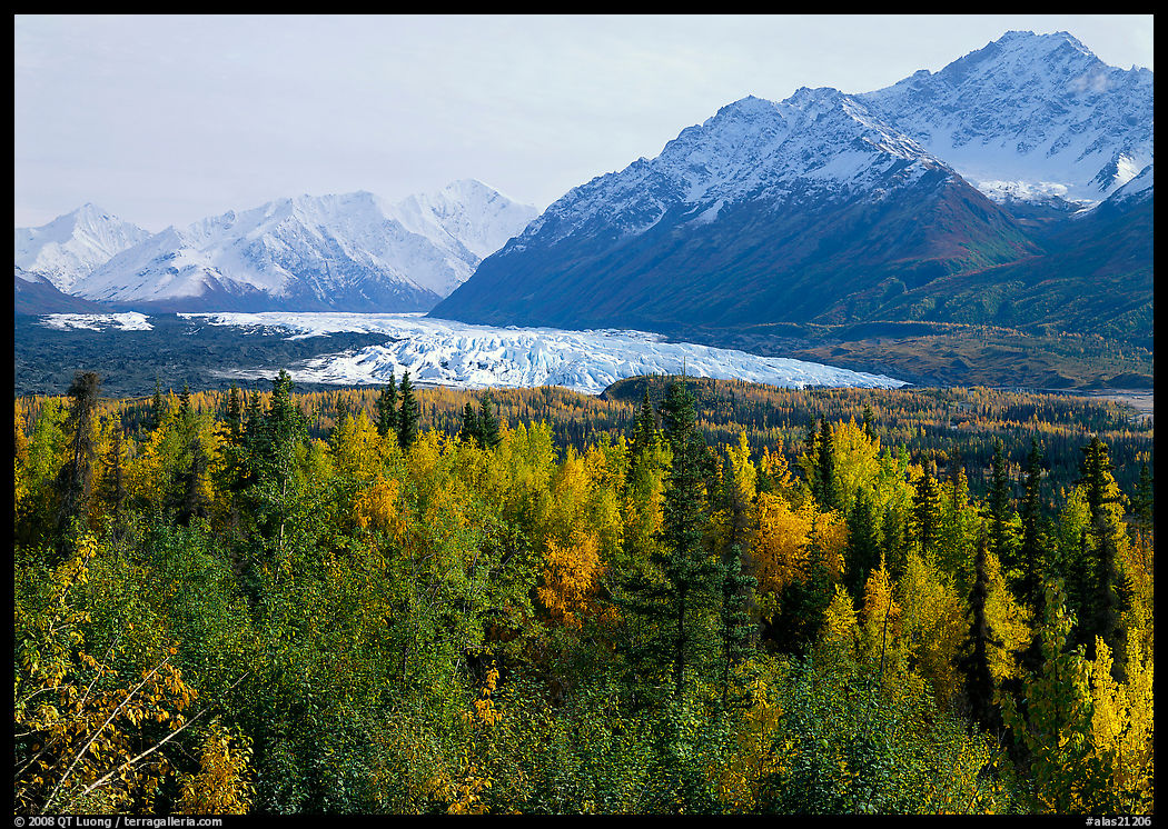 Matanuska Glacier in the fall. Glenn Highway, Central Alaska, USA