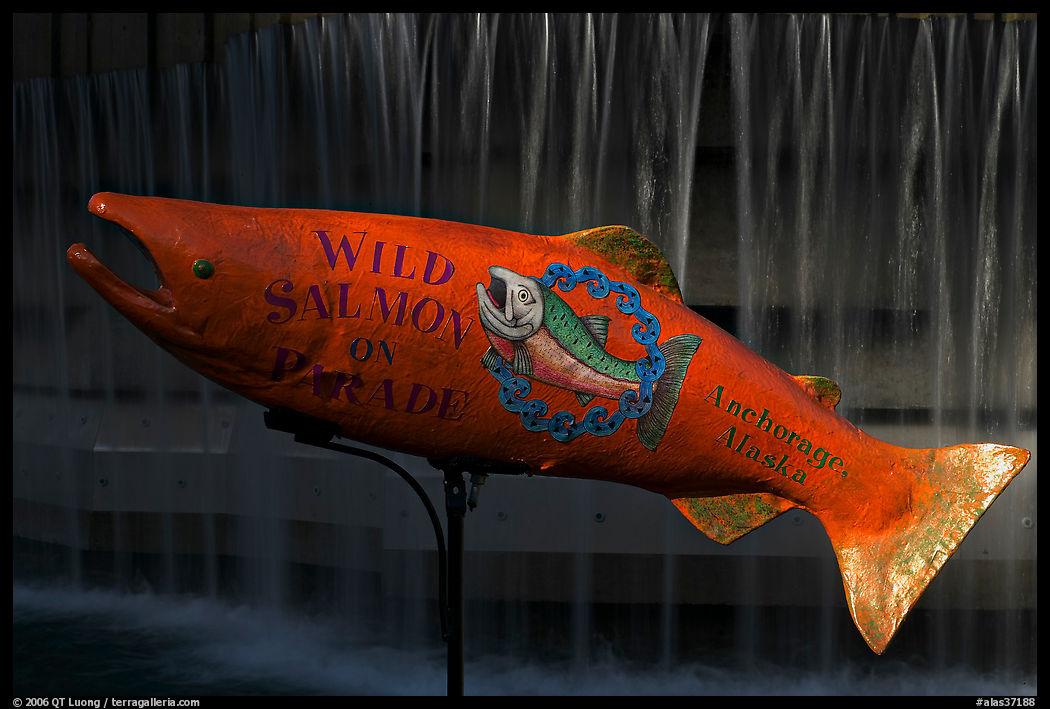 Salmon sculpture. Anchorage, Alaska, USA