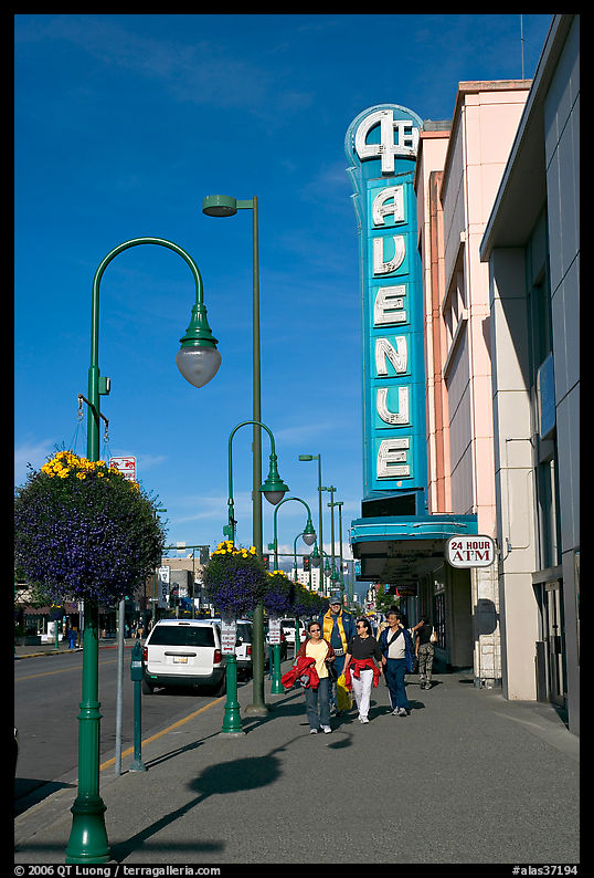 Sidewalk on 4th avenue. Anchorage, Alaska, USA