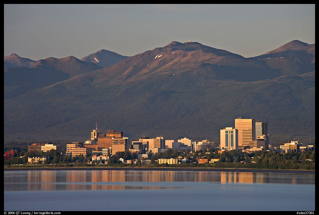 Skyline at sunset. Anchorage, Alaska, USA