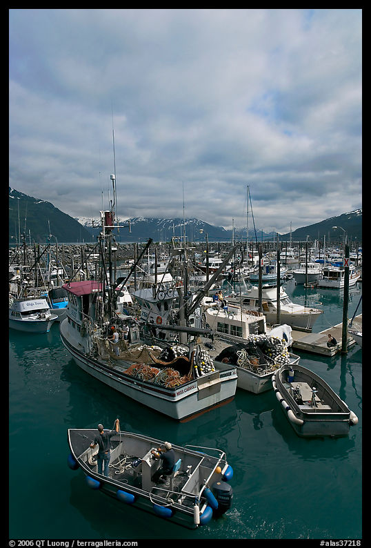 Fishing boats in harbor. Whittier, Alaska, USA