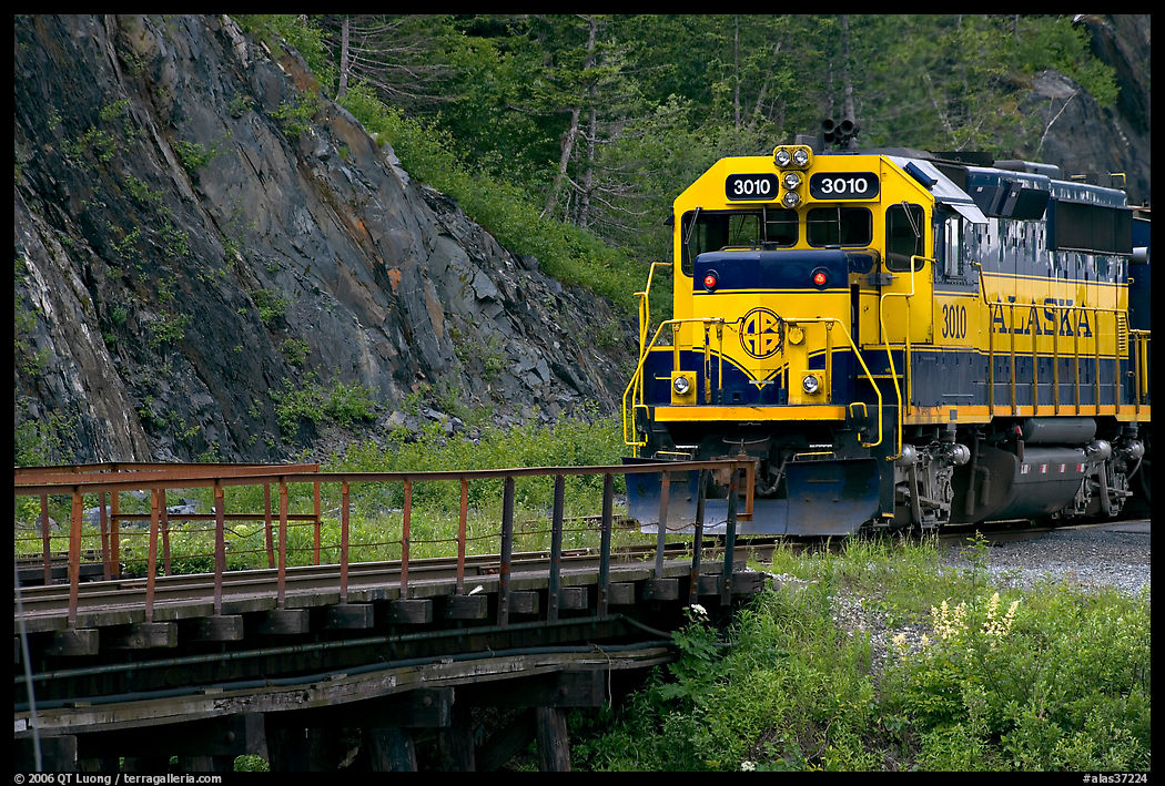 Alaska railroad locomotive. Whittier, Alaska, USA