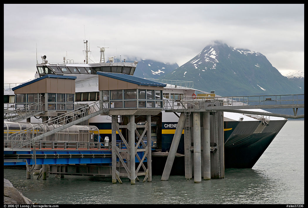High Speed catamaran Chenega of Alaska Marimite Highway unloading in Valdez. Richardson Highway, Central Alaska, USA