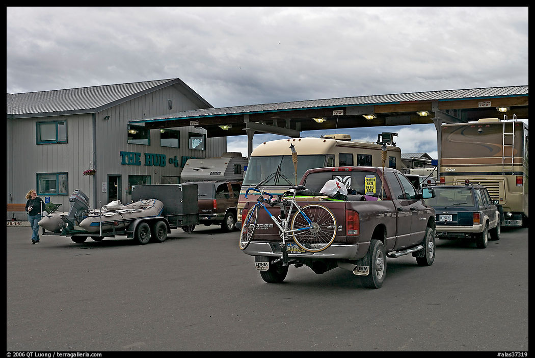 Gas station The Hub of Alaska, Glennalen. Richardson Highway, Central Alaska, USA