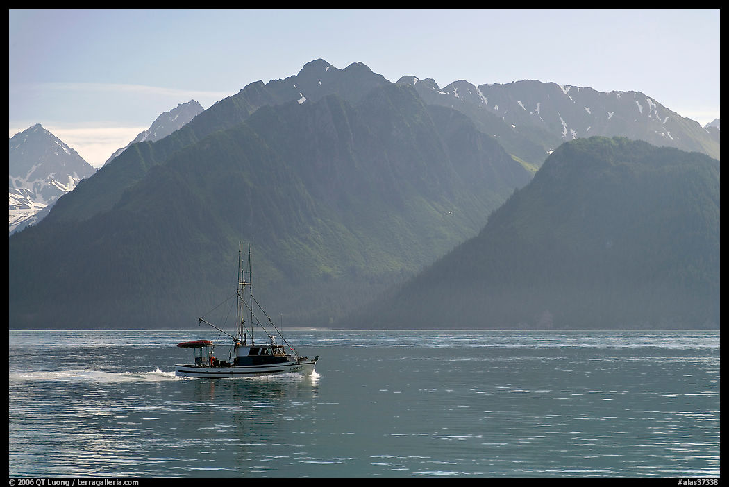 Fishing boat in Resurection Bay. Seward, Kenai Peninsula, Alaska, USA