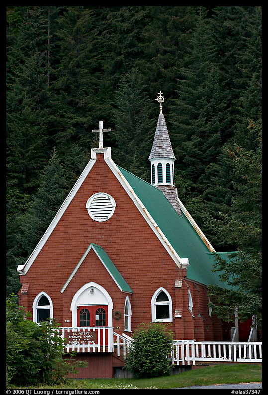 Red church. Seward, Kenai Peninsula, Alaska, USA