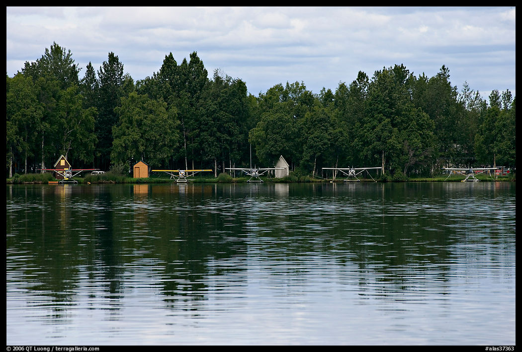 Floatplanes and reflections.. Anchorage, Alaska, USA