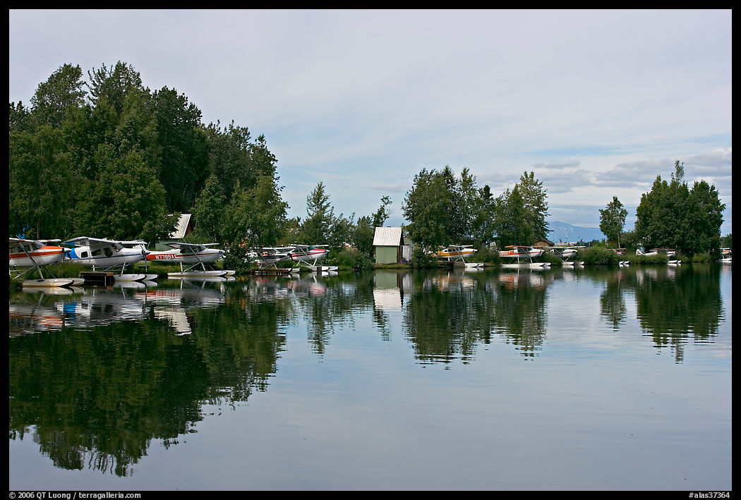 Sea planes and reflections. Anchorage, Alaska, USA