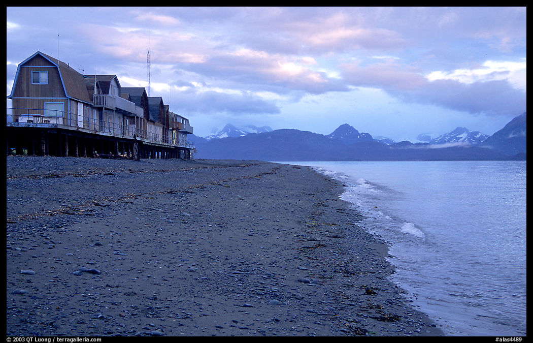 Houses on the Spit. Homer, Kenai Peninsula, Alaska, USA
