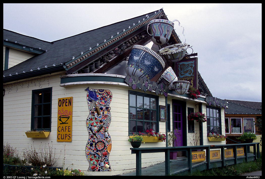 Cafe. Homer, Kenai Peninsula, Alaska, USA