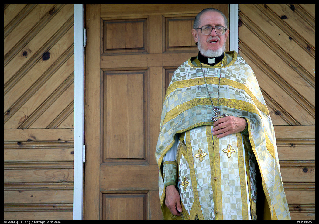 Orthodox priest. Ninilchik, Kenai Peninsula, Alaska, USA