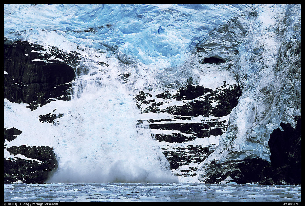 Surprise glacier calving into the sea. Prince William Sound, Alaska, USA