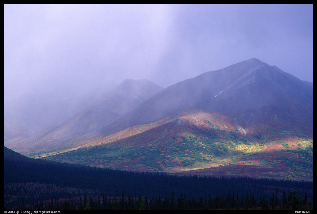 Storm on mountains. Denali Highway, Central Alaska, USA