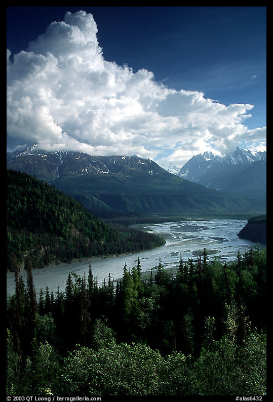Matanuska River in summer. Glenn Highway, Central Alaska, USA