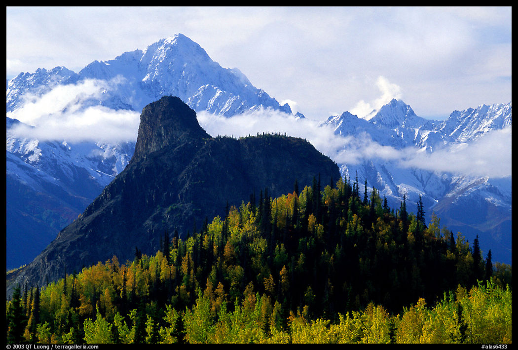 The Lion Head, an oddly shaped  rock formation. Glenn Highway, Central Alaska, USA