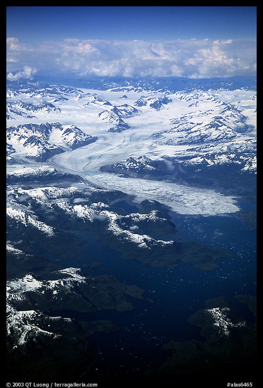 Aerial view of the Columbia Glacier. Prince William Sound, Alaska, USA