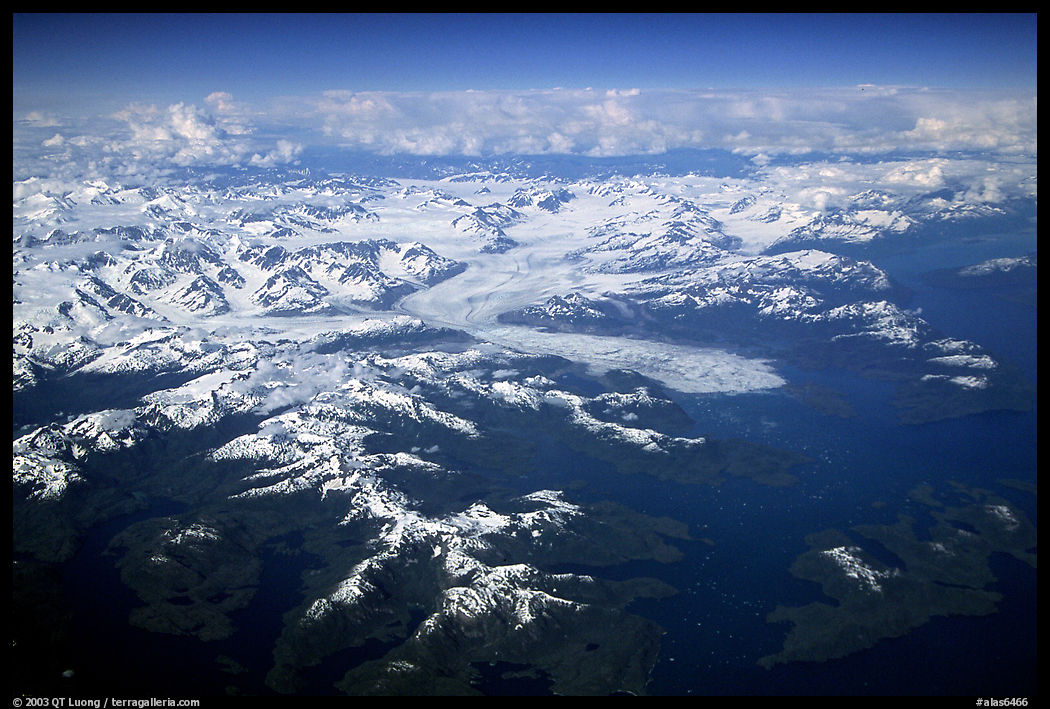 Aerial view of the Columbia Glacier. Prince William Sound, Alaska, USA