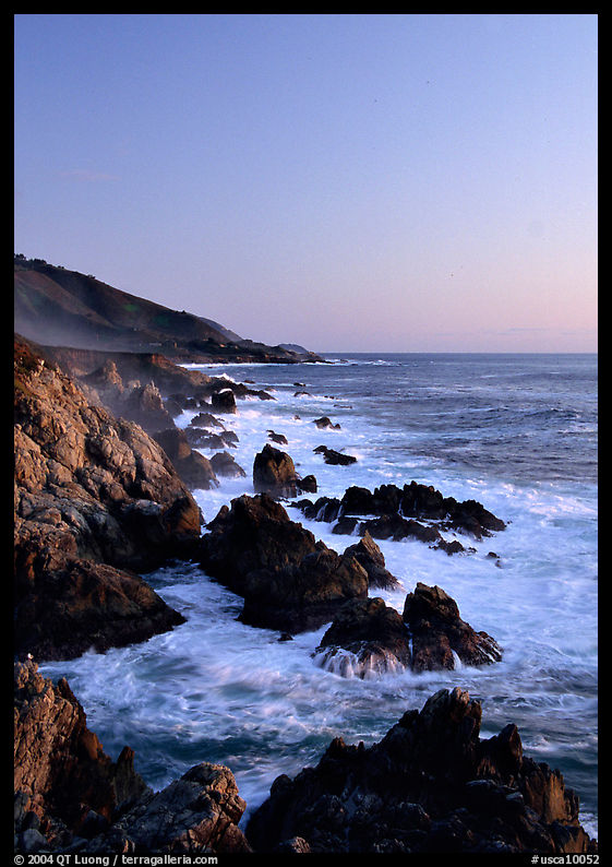 Surf and rocks at sunset, Garapata State Park. Big Sur, California, USA