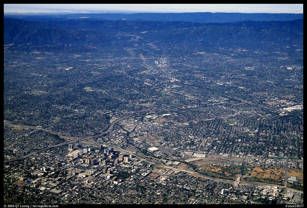 Aerial view of downtown. San Jose, California, USA
