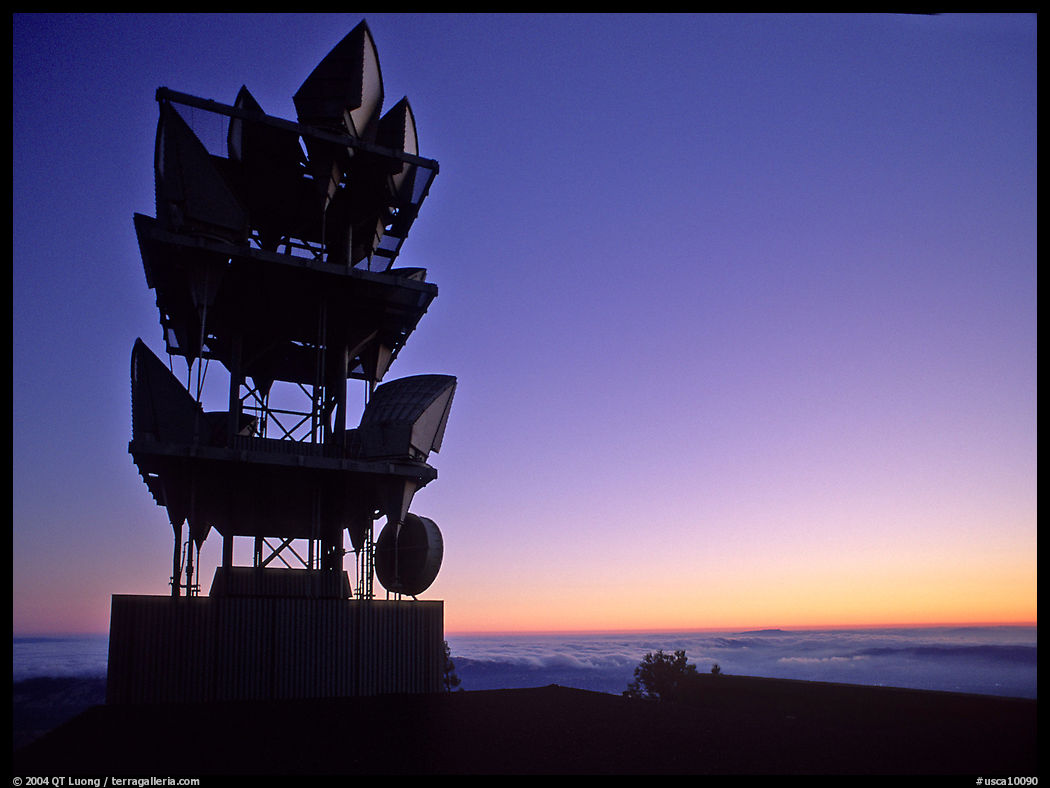 Antennas of communication relay.  Mt Diablo State Park. SF Bay area, California, USA