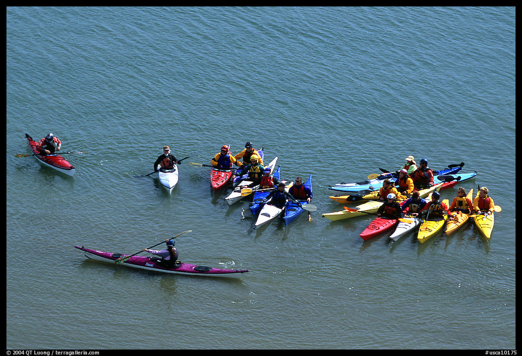 Sea Kayaking class, Pillar Point Harbor, Half-Moon Bay. Half Moon Bay, California, USA