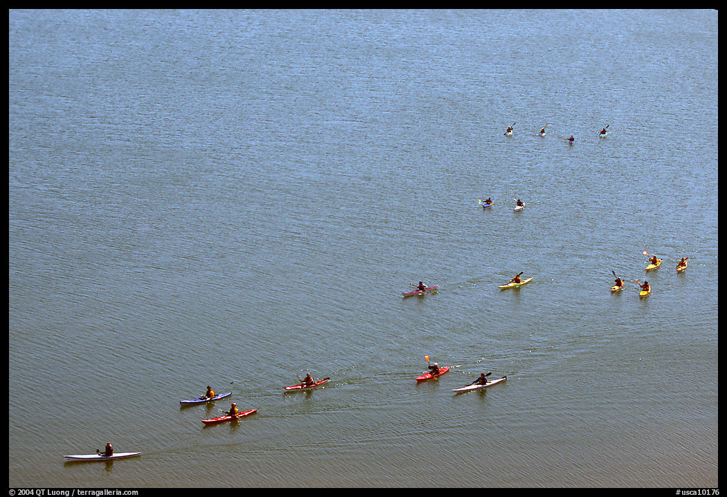 Sea Kayakers, Pilar Point Harbor, Half-Moon Bay. Half Moon Bay, California, USA