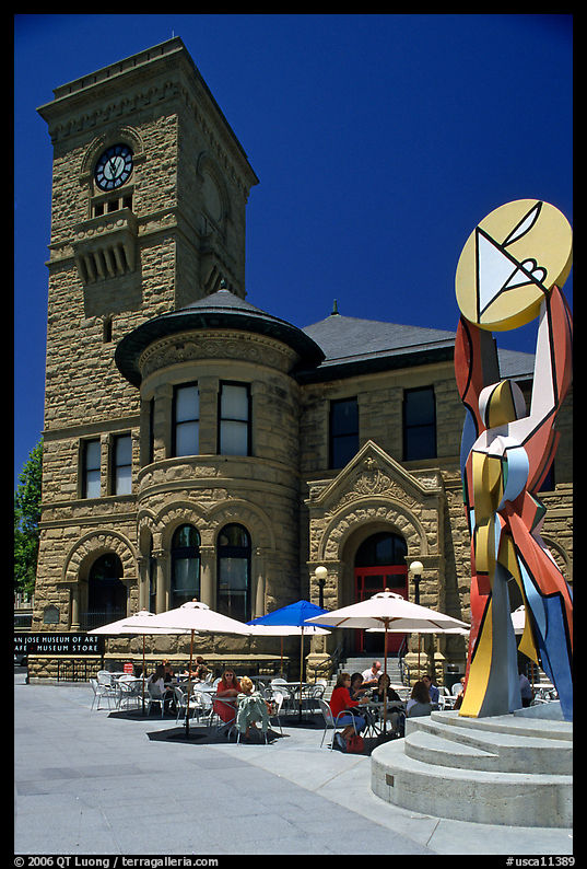 San Jose Museum of Art, old wing and cafe. San Jose, California, USA