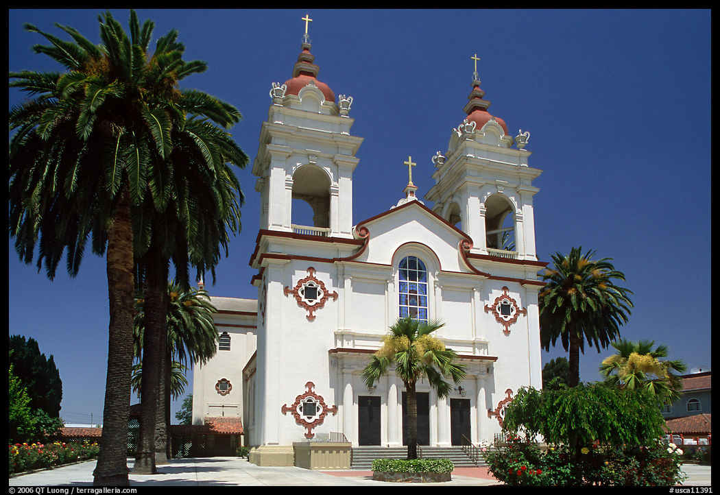 Portuguese Cathedral, mid-day. San Jose, California, USA