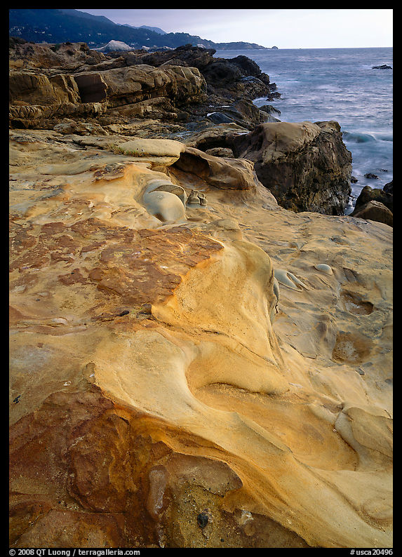 Sculptured coastline, Weston Beach, Point Lobos. Point Lobos State Preserve, California, USA