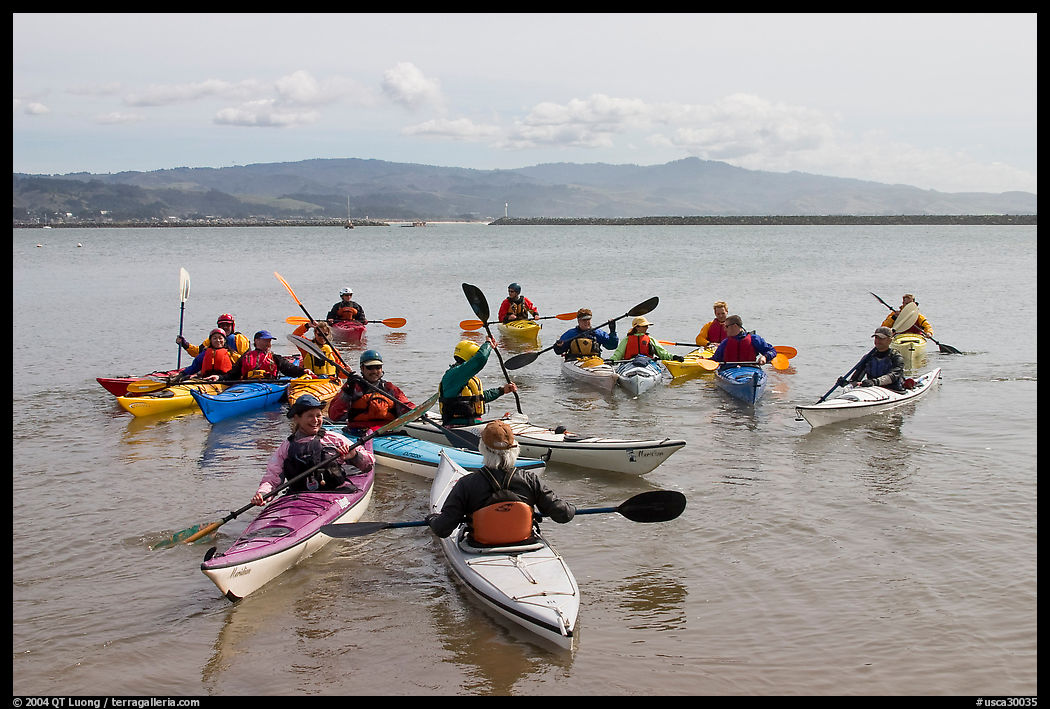 Sea kayak class, Pillar point harbor, Half Moon Bay. Half Moon Bay, California, USA
