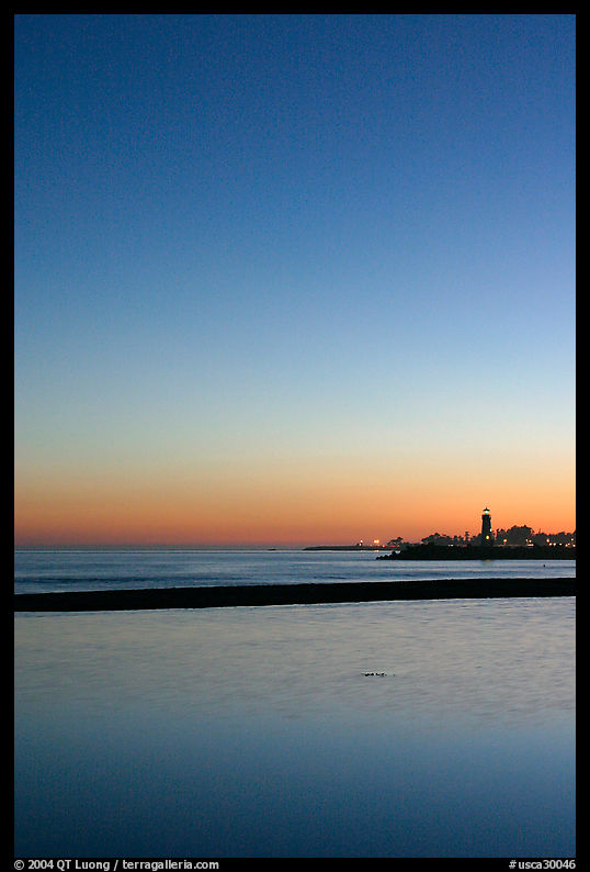 Twin Lakes State Beach, dusk. Santa Cruz, California, USA