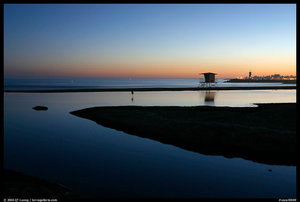 Twin Lakes State Beach, dusk. Santa Cruz, California, USA