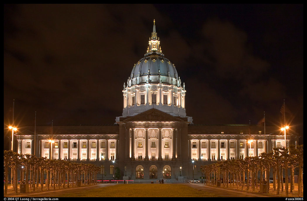 City Hall by night. San Francisco, California, USA