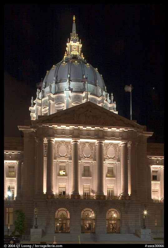 City Hall by night. San Francisco, California, USA