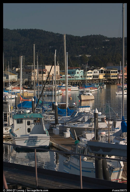 Boats and Fisherman's Wharf, afternoon, Monterey. Monterey, California, USA