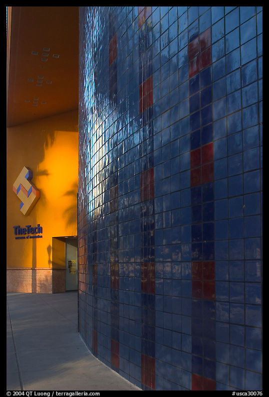 Tech Museum of Innovation entrance, late afternoon. San Jose, California, USA